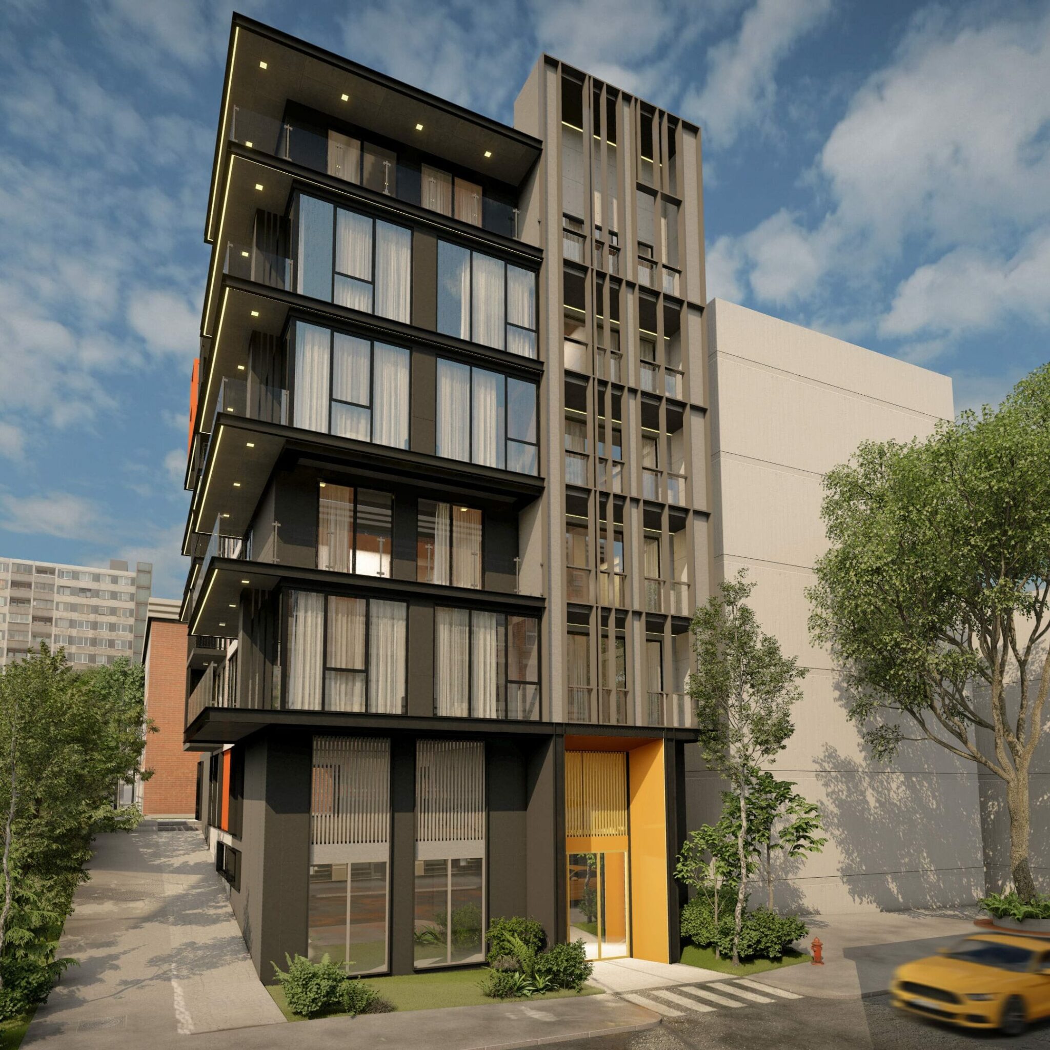 მრავალბინიანი საცხოვრებელი სახლი, მრავალფუნქციური შენობა