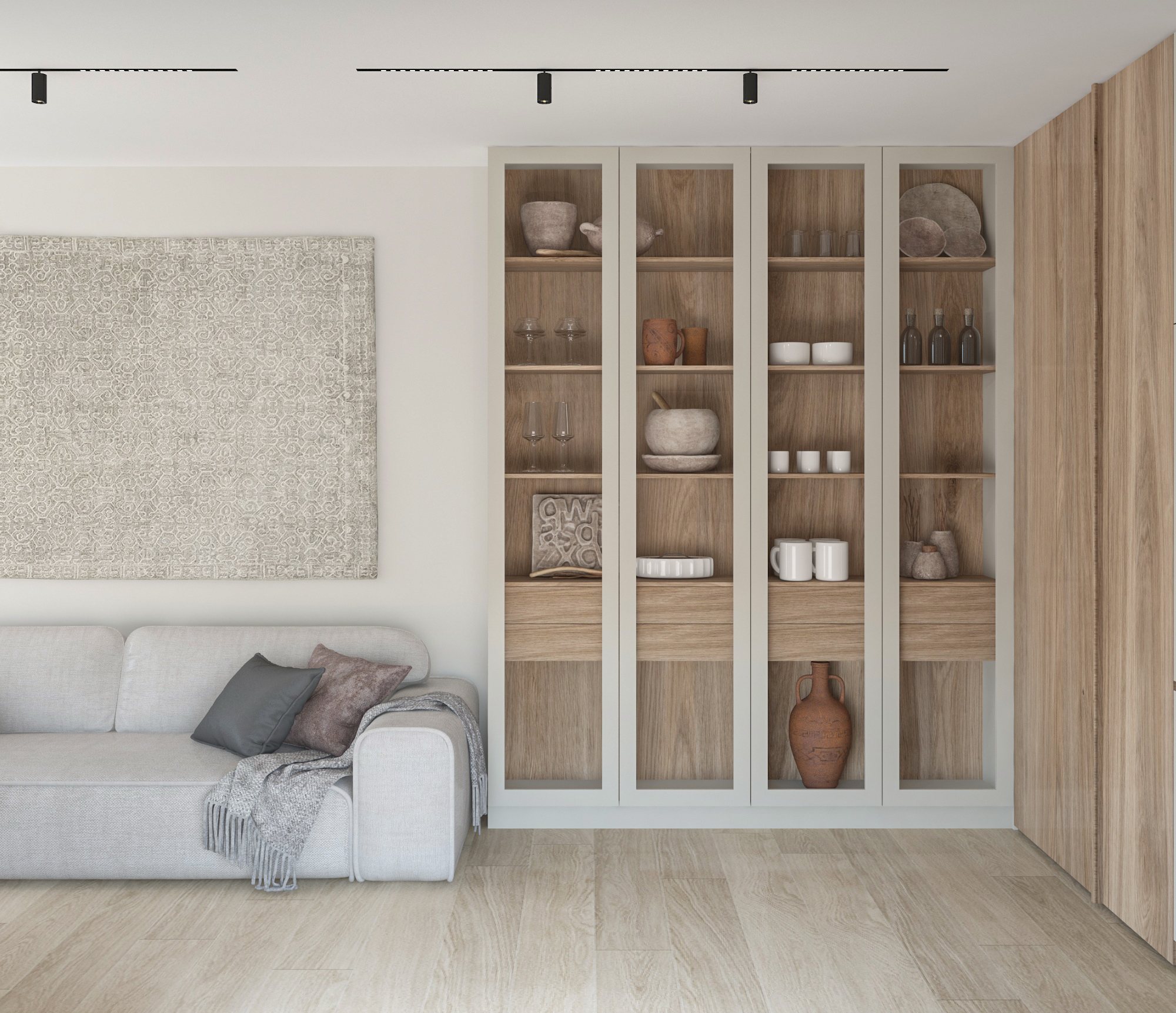 Private house interior design, HURO - Living room